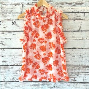 Misa Los Angeles Sleeveless Top with Ruffle Trim, Size Small